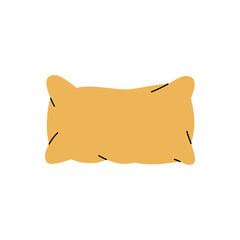 Rectangle fluffy pillow. Orthopedic pillow. Vector illustration.
