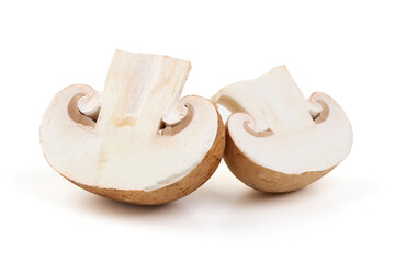 Fresh cremini mushrooms, isolated on white background.