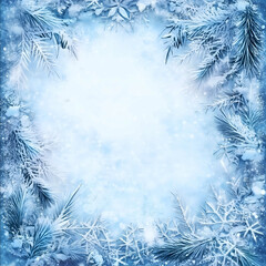 winterthemed sticker edge with empty area for writing