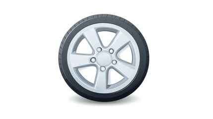 Obraz premium A detailed illustration of a car wheel with alloy rim ideal for automotive and transportation