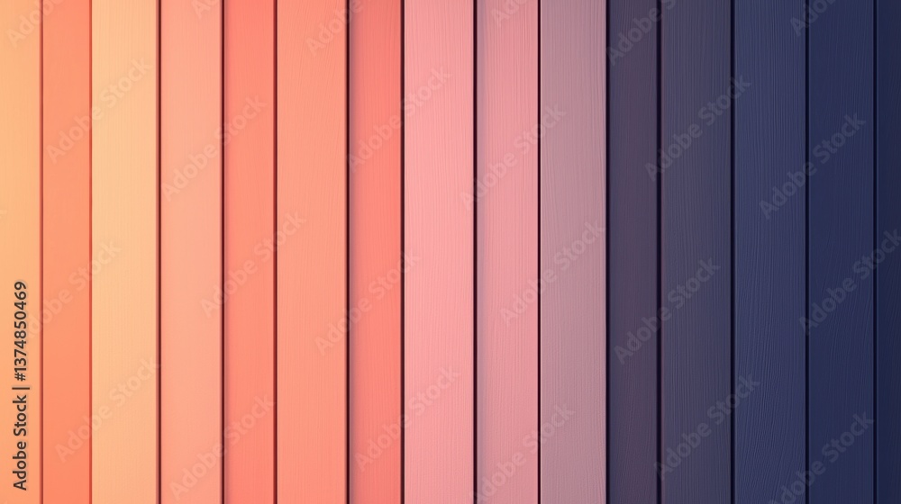 Poster vertical striped background with different shades of pink, orange, and blue. the stripes are arrange