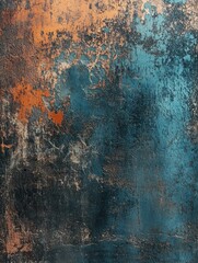 Obraz premium Weathered Wall Texture: Teal for Rust, Decay.