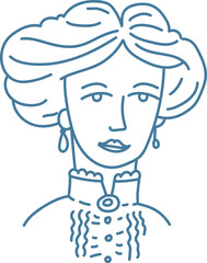 Elegant Vintage Portrait Line Art