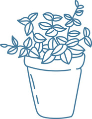 Potted Plant Line Drawing