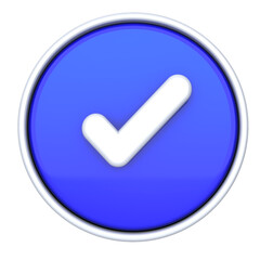3D blue Checkmark Icon: Perfect for Confirmation and Approval