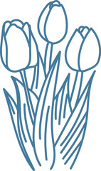 Minimalist Tulip Line Drawing