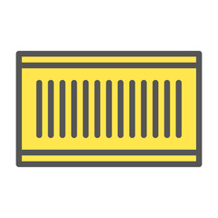 shipping container filled outline icon. freight container color line illustration.