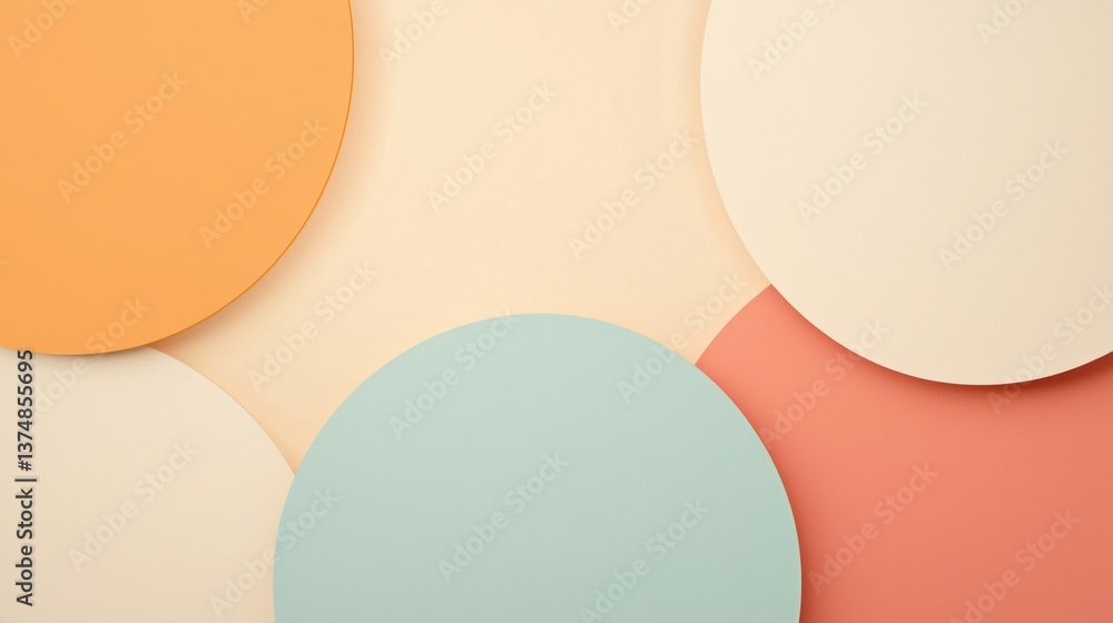 Fototapete abstract background with multiple overlapping circles in different colors. the circles are of differ