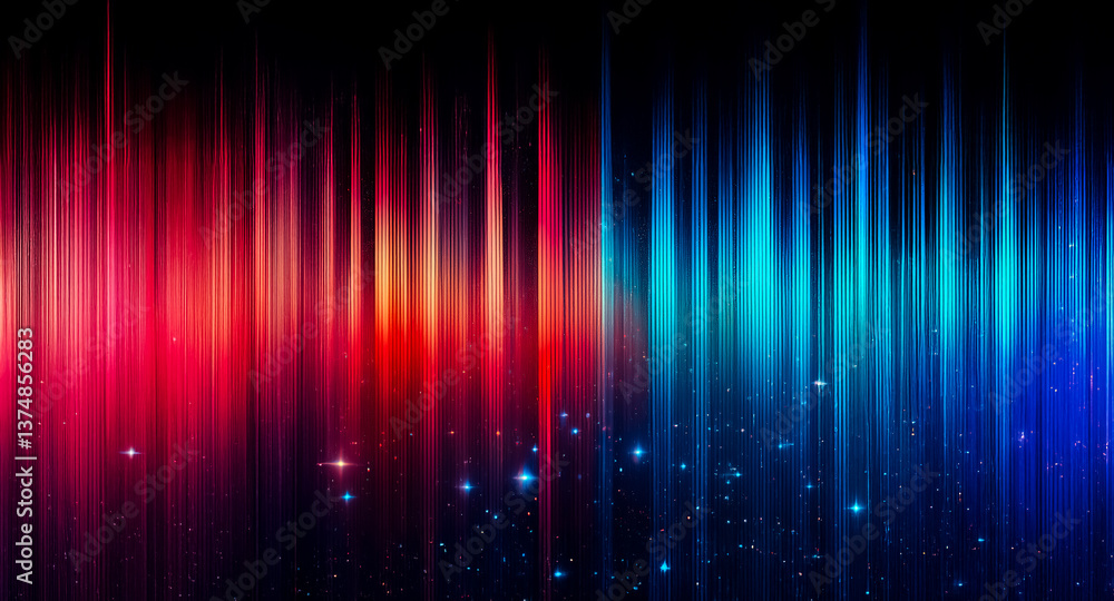 Aufkleber abstract background with vertical lines in vibrant red and blue hues, creating a dynamic and energet