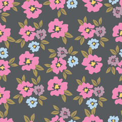 botanical floral vector seamless pattern with roses herbs and leaves big set background with flowers