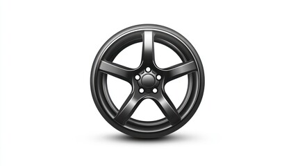 Obraz premium HighPerformance Car Wheel Rim with Glossy Finish and Sleek Design for Automotive Enthusiasts