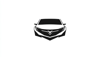 Modern Automotive Design Abstract Front View of a Car Silhouette
