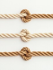 Two strands of rope, one in the shape of a knot and the other in the form of a heart.