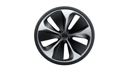 Obraz premium Modern Car Wheel with Sleek Black and Silver Design HighResolution Automotive Image for Marke