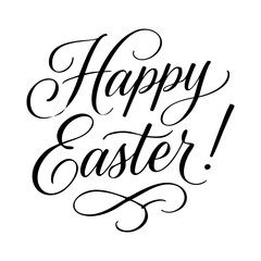 Happy Easter Calligraphy SVG &ndash; Elegant Handwritten Lettering

