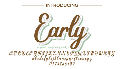 Early Font Stylish brush painted an uppercase vector letters, alphabet, typeface