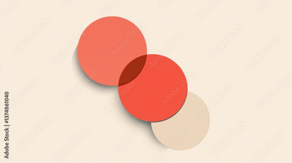 Fototapete abstract graphic design with three overlapping circles. the circles are of different sizes and color