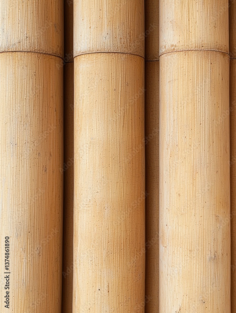 Poster close-up of a group of wooden columns. the columns are arranged in a vertical line, with each column