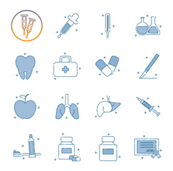 Set of health vector icons with a white background