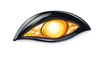 Stylized glowing eye abstract digital art futuristic design technology concept black and go
