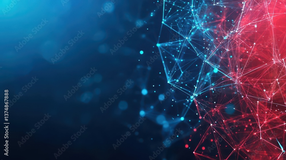 Aufkleber Abstract plexus geometrical shapesConnection and web conceptdigital