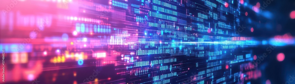 Poster Abstract social media cover design Big data futuristic web background Visualization of data arrays, databases Information flow, sorting Set of Hitech banner templates for websites