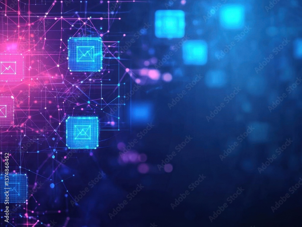 Poster Abstract technology big data background concept digital data flow motion