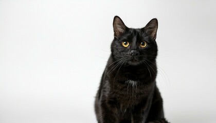 Obraz premium black cat on white