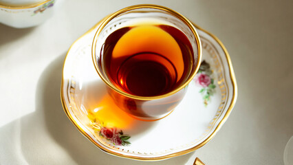 vintage tea cup top view