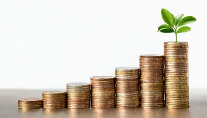 coins on the white