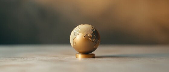 Close-up of a small, round object with a golden color. the object appears to be made of a shiny material, possibly metal or plastic, and is placed on a wooden base.
