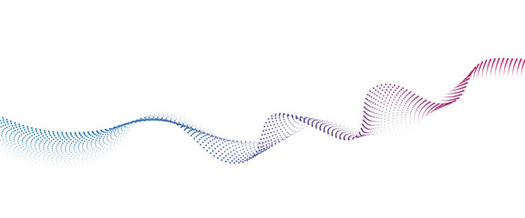 Obraz premium Flowing Dot Wave halftone gradient pattern on transparent background 