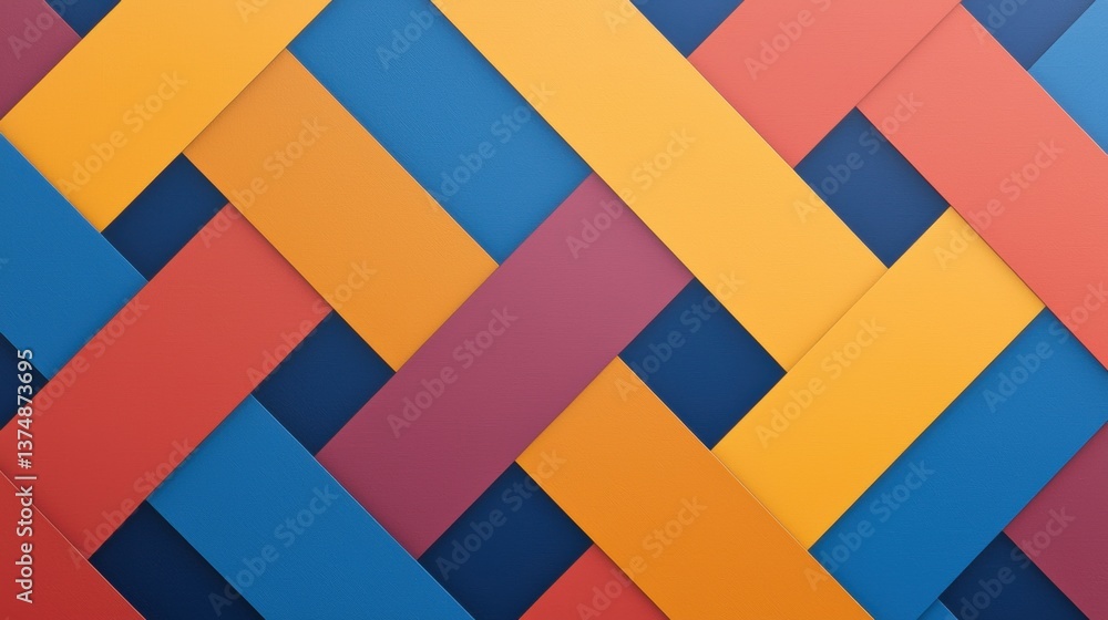 Poster abstract geometric pattern made up of overlapping triangles in different colors. the triangles are a