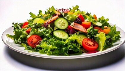 vegetable salad on white background