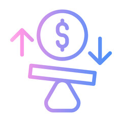 cost Line Gradient Icon