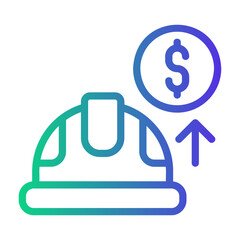 labor cost Line Gradient Icon
