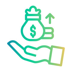 profit growth Line Gradient Icon