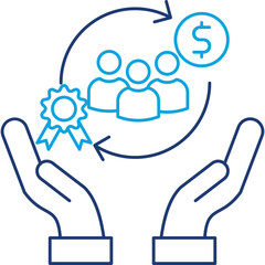 Customer Retention line color icon