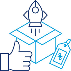 Product Launch line color icon