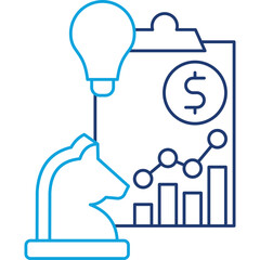 Sales Strategy line color icon