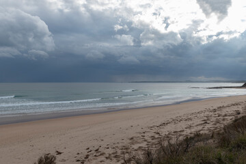 waves breaking over the rocks