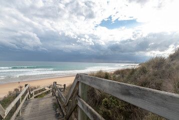 waves breaking over the rocks