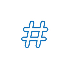 Hashtag Icon - Vector Line Art, Social Media, Keywords, Trending Topics, Web & Social Media Icons