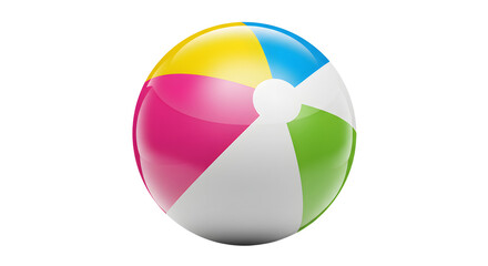 Obraz premium Isolated Colorful Beach Ball with Different Panels on White Background