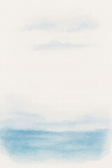 Obraz premium A watercolor painting of a seascape with shades of blue