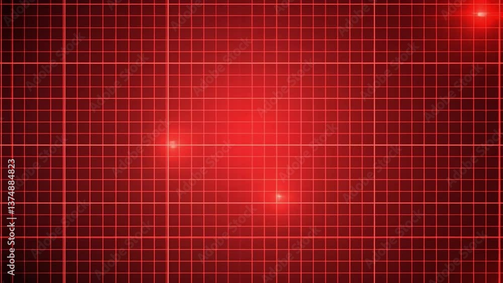 Poster vibrant red grid background with glowing lines dynamic pattern for technology and design, evoking en