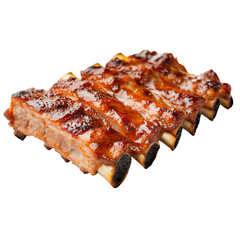 Barbecued Ribs isolated on transparent background
