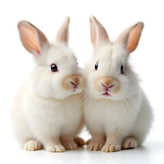 Obraz premium white bunny rabbits isolated on white
