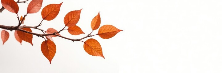 Naklejka premium Thick brown branches with leaves isolated against a clean white background, plant, tree, twigs