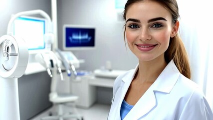 Innovative dental care practice showcasing a professional smiling with advanced equipment